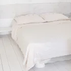 Vierkante kussensloop van zwaar gekleurd linnen met Agoya-knopen - Mediterraan Viadurini