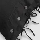 Rechthoekig bedkussensloop van wit of zwart linnen met knopen en veters - Agora Viadurini