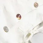 Rechthoekig bedkussensloop van wit of zwart linnen met knopen en veters - Agora Viadurini