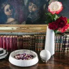 Modern bol presse-papier in Italiaans satijnwit marmer, 2 stuks - Bol Viadurini