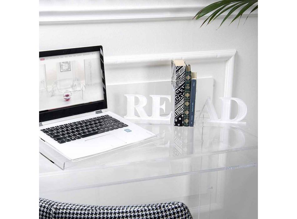 Boekensteunen in beige of wit plexiglas Lezen Design - Feread Viadurini