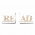 Boekensteunen in beige of wit plexiglas Lezen Design - Feread