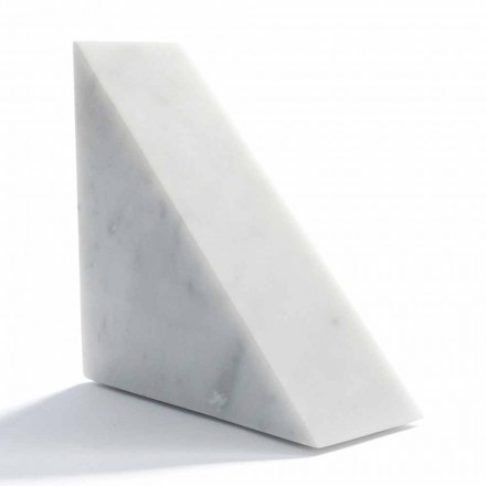 Moderne witte Carrara marmeren boekensteun gemaakt in Italië - Tria Viadurini