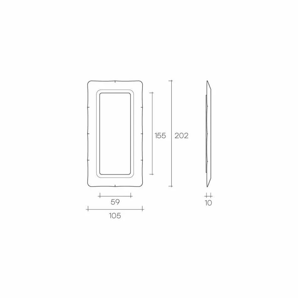 Fiam Italia Dorian vloer- / wandspiegel 202x105cm gemaakt in Italië Viadurini