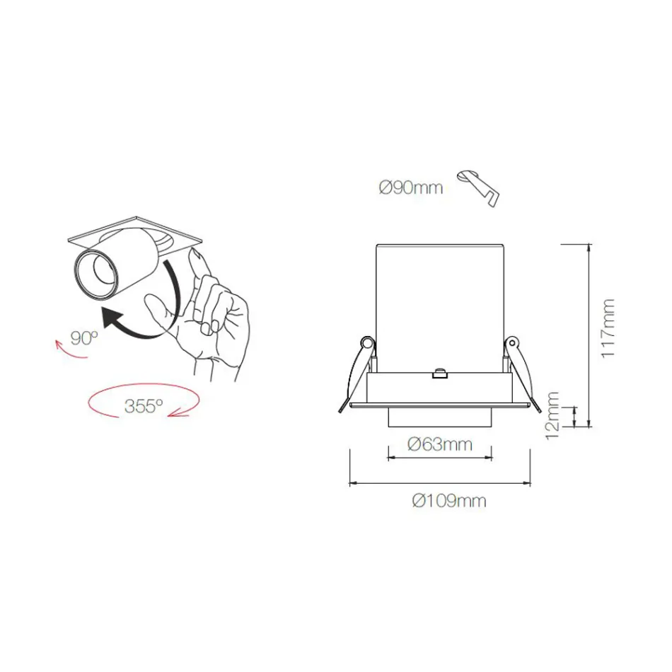 Fotoprojector Led inbouwplafondlamp voor interieur in aluminium - Etruscan Viadurini