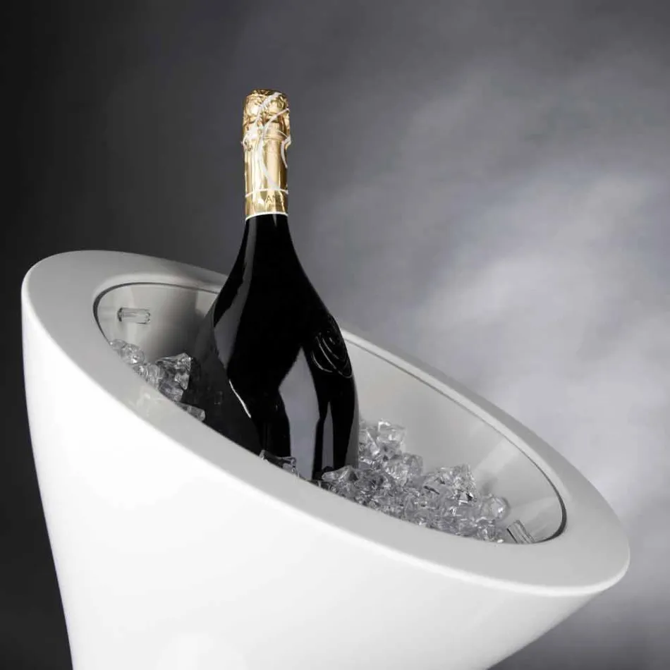 Vloer Frappeuse in wit polyethyleen Made in Italy - Bratislava Viadurini