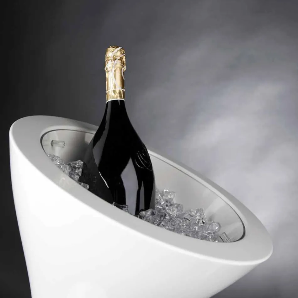 Vloer Frappeuse in wit polyethyleen Made in Italy - Bratislava Viadurini