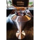 Moderne vloer Frappeuse in gesatineerde staalafwerking Made in Italy - Astana Viadurini