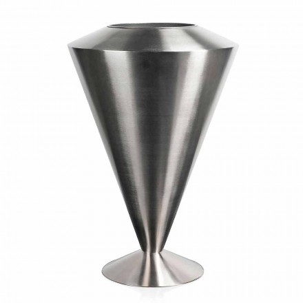 Moderne vloer Frappeuse in gesatineerde staalafwerking Made in Italy - Astana Viadurini