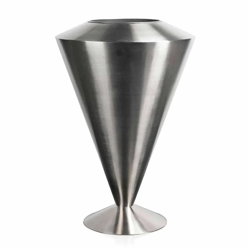 Moderne vloer Frappeuse in gesatineerde staalafwerking Made in Italy - Astana Viadurini