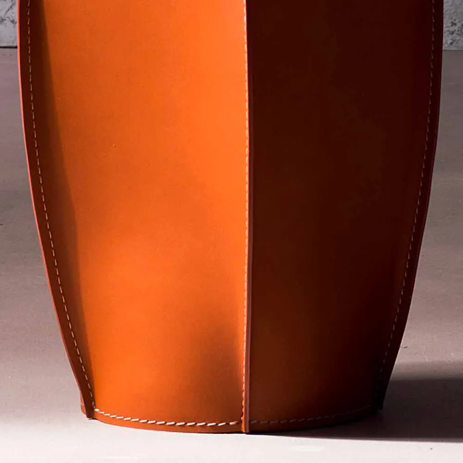 Ontwerp prullenbak in geregenereerd Poligiono leer, gemaakt in Italië Viadurini