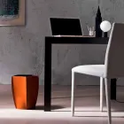 Ontwerp prullenbak in geregenereerd Poligiono leer, gemaakt in Italië Viadurini