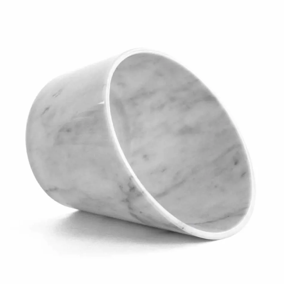 Wijn of champagne glacette in wit Carrara marmer gemaakt in Italië - Ciotti Viadurini