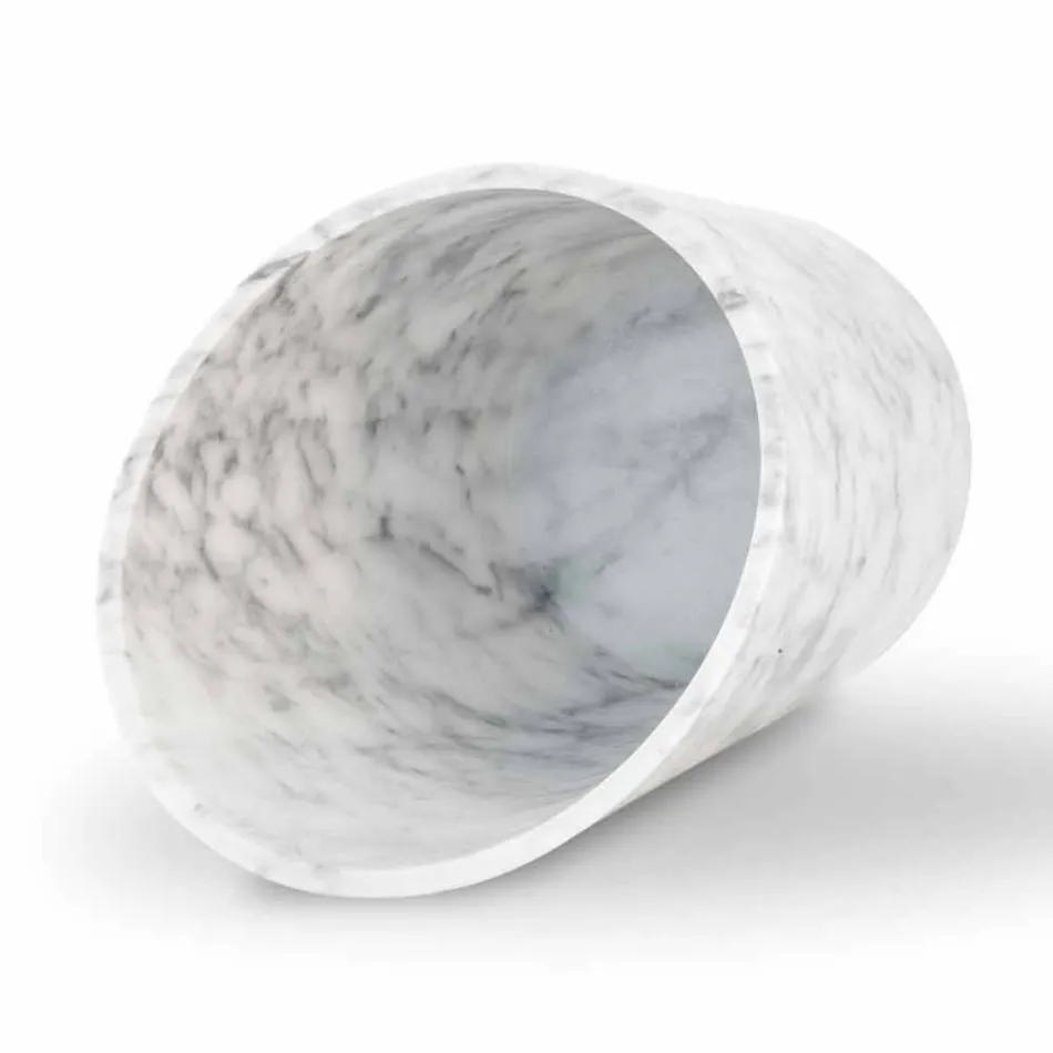 Wijn of champagne glacette in wit Carrara marmer gemaakt in Italië - Ciotti Viadurini