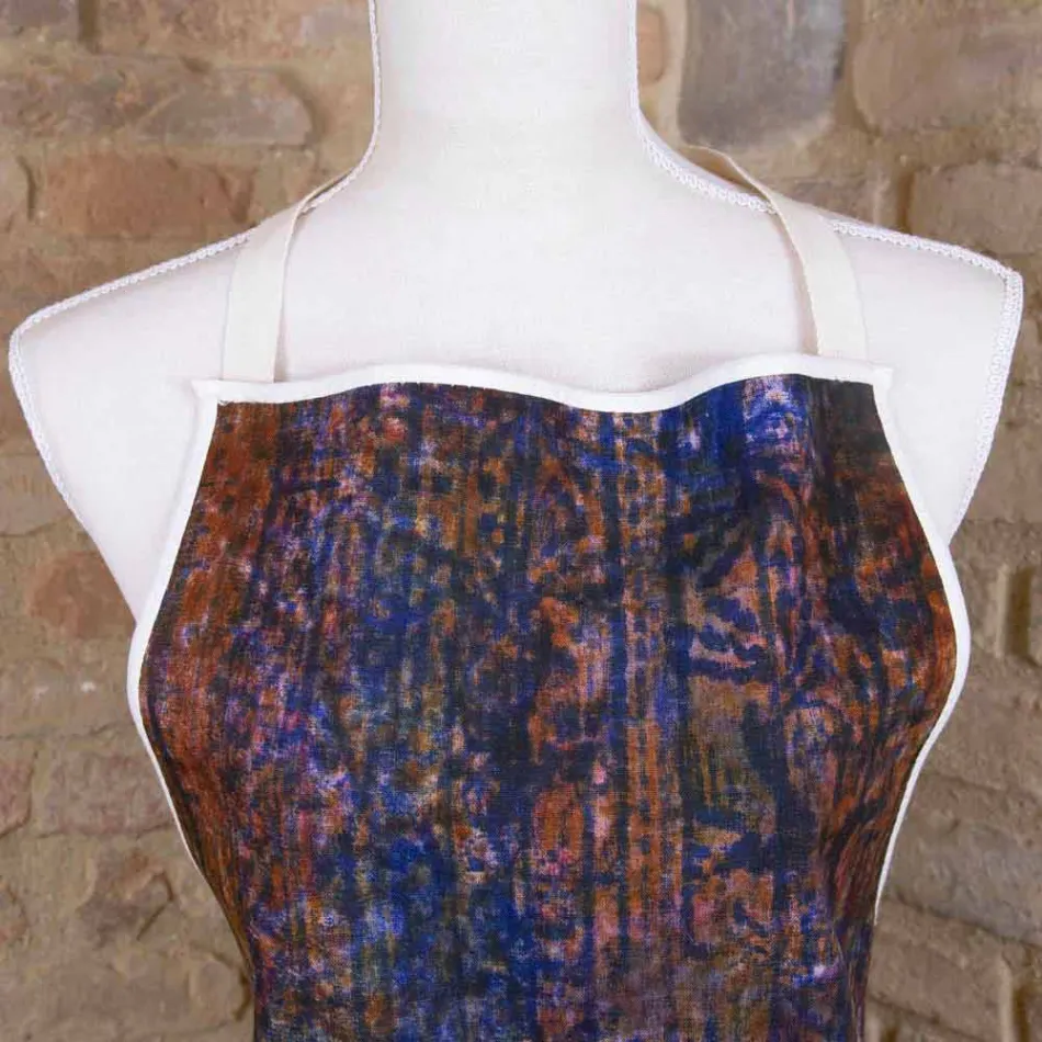 Handgemaakt Schort Handgemaakt Print Single Piece in Katoen - Merken Viadurini