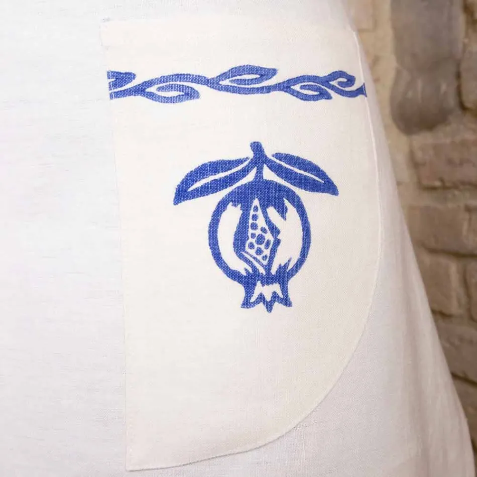 Italiaanse handgemaakte linnen schort uit één stuk - merken Viadurini