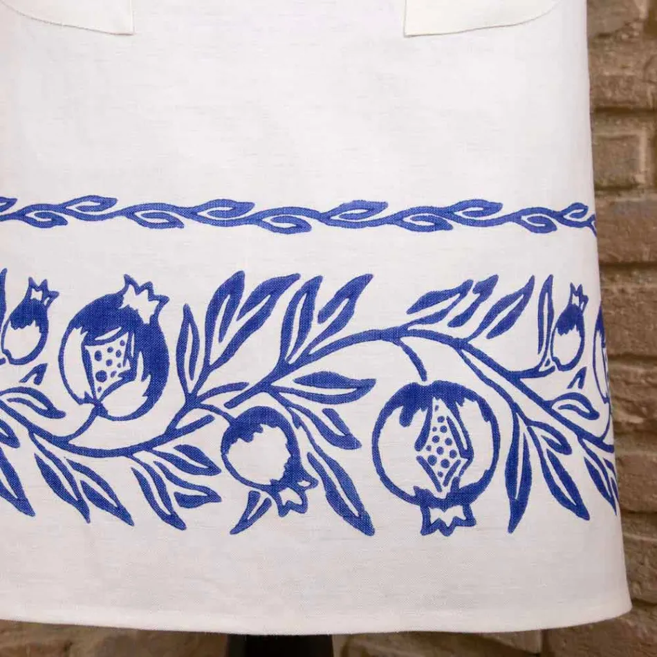 Italiaanse handgemaakte linnen schort uit één stuk - merken Viadurini