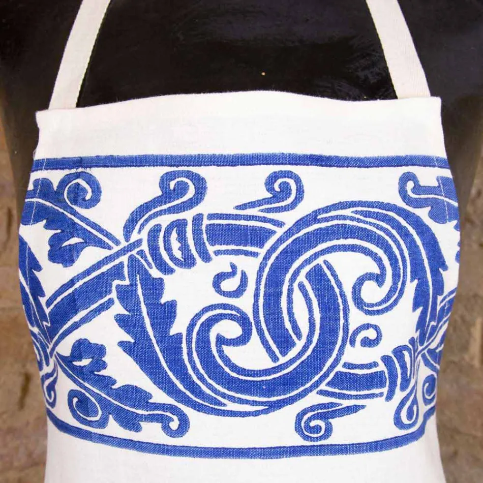 Italiaanse handgemaakte linnen schort uit één stuk - merken Viadurini