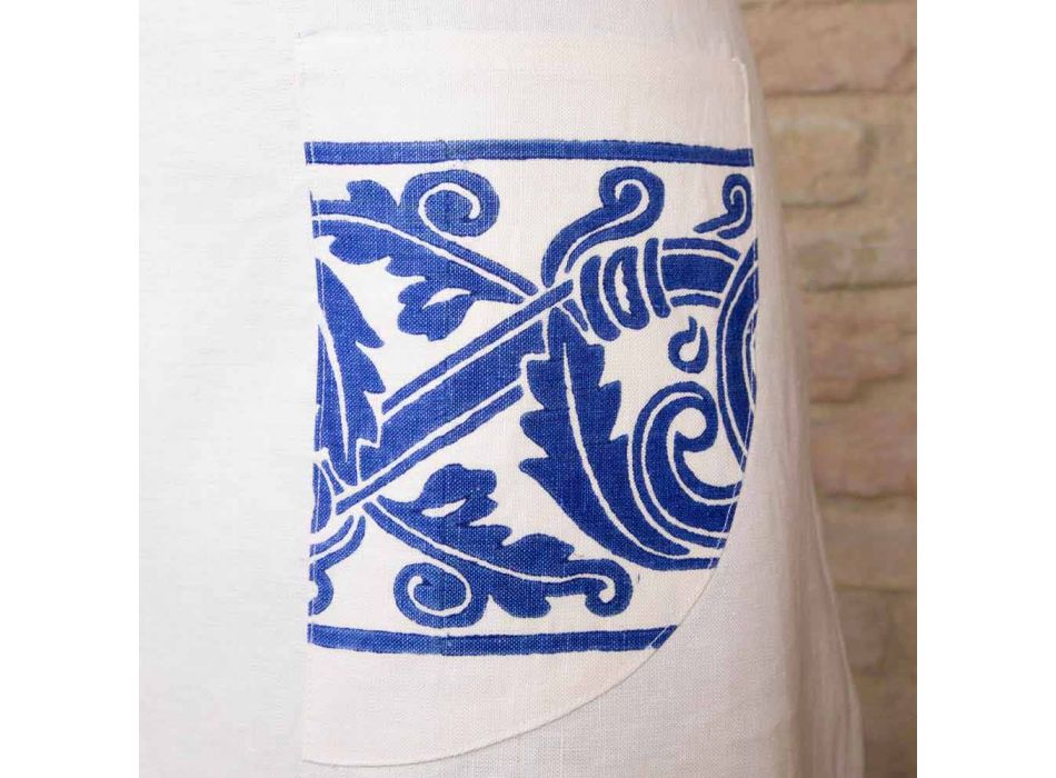 Italiaanse handgemaakte linnen schort uit één stuk - merken Viadurini