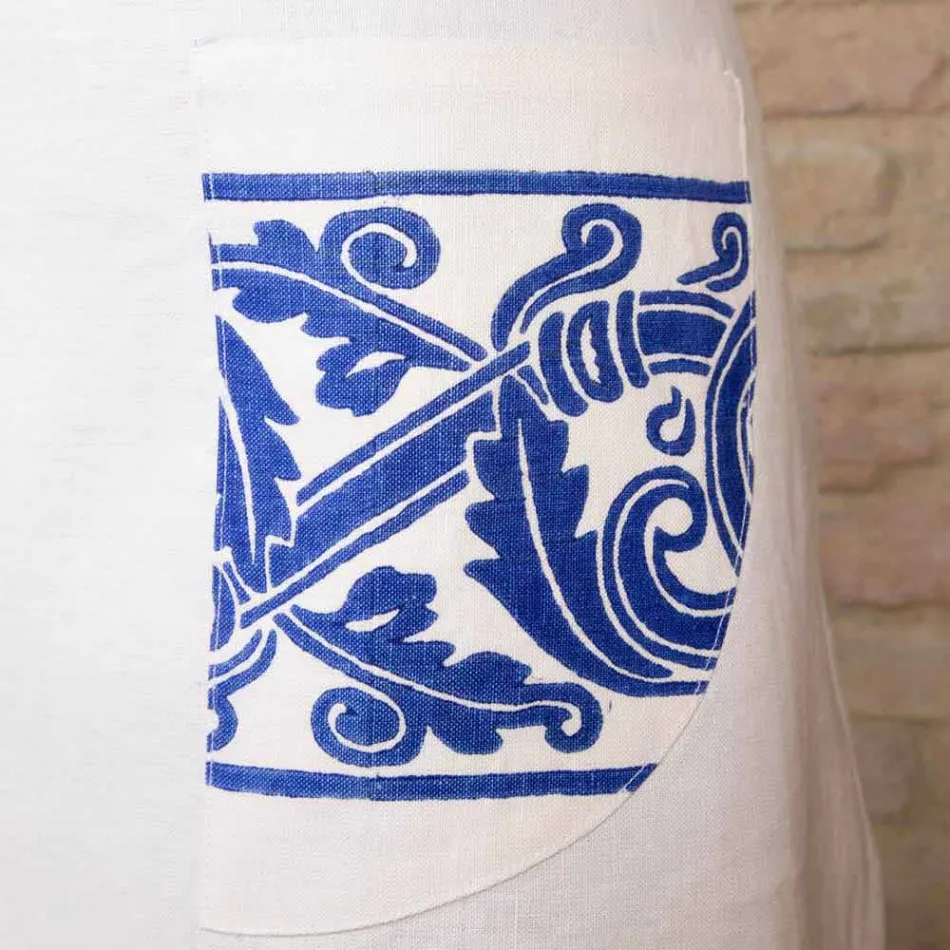 Italiaanse handgemaakte linnen schort uit één stuk - merken Viadurini