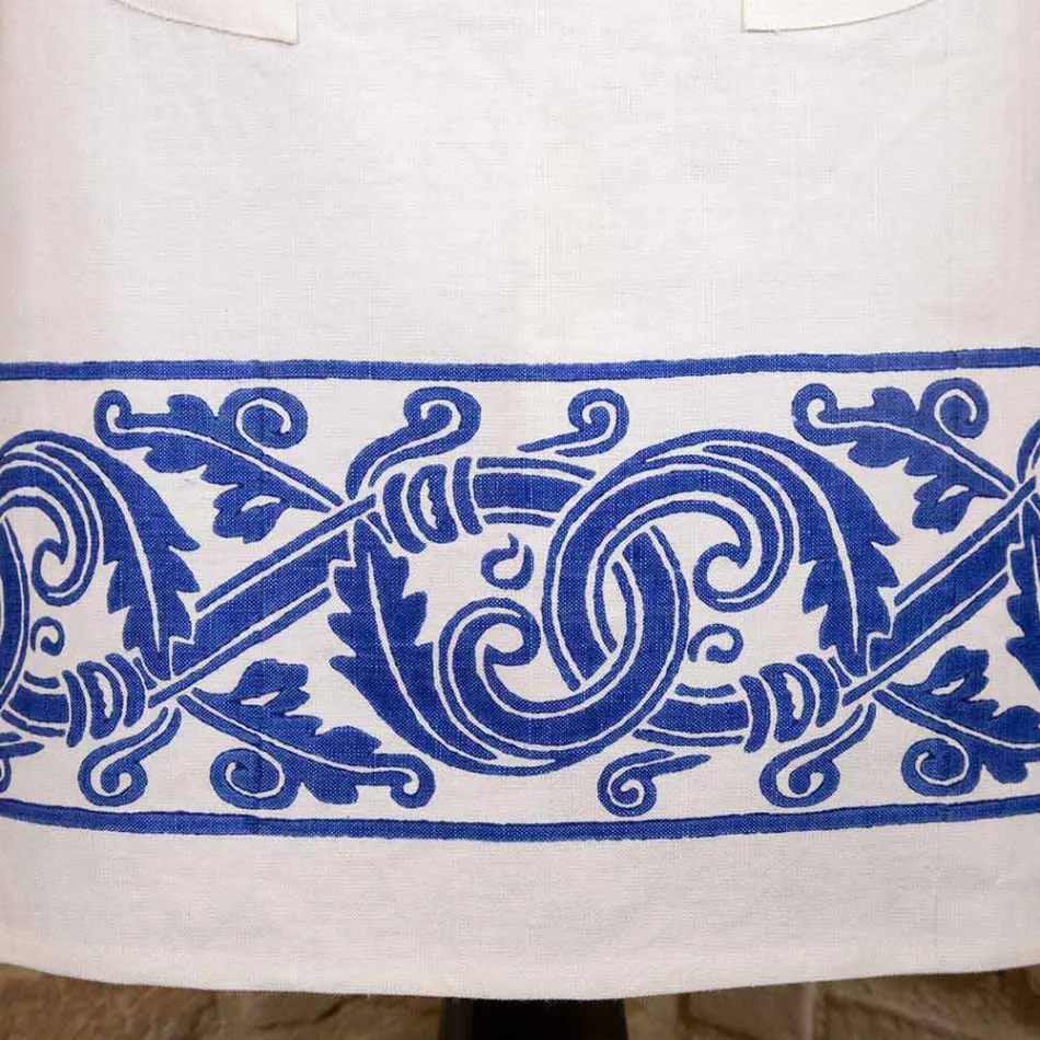 Italiaanse handgemaakte linnen schort uit één stuk - merken Viadurini