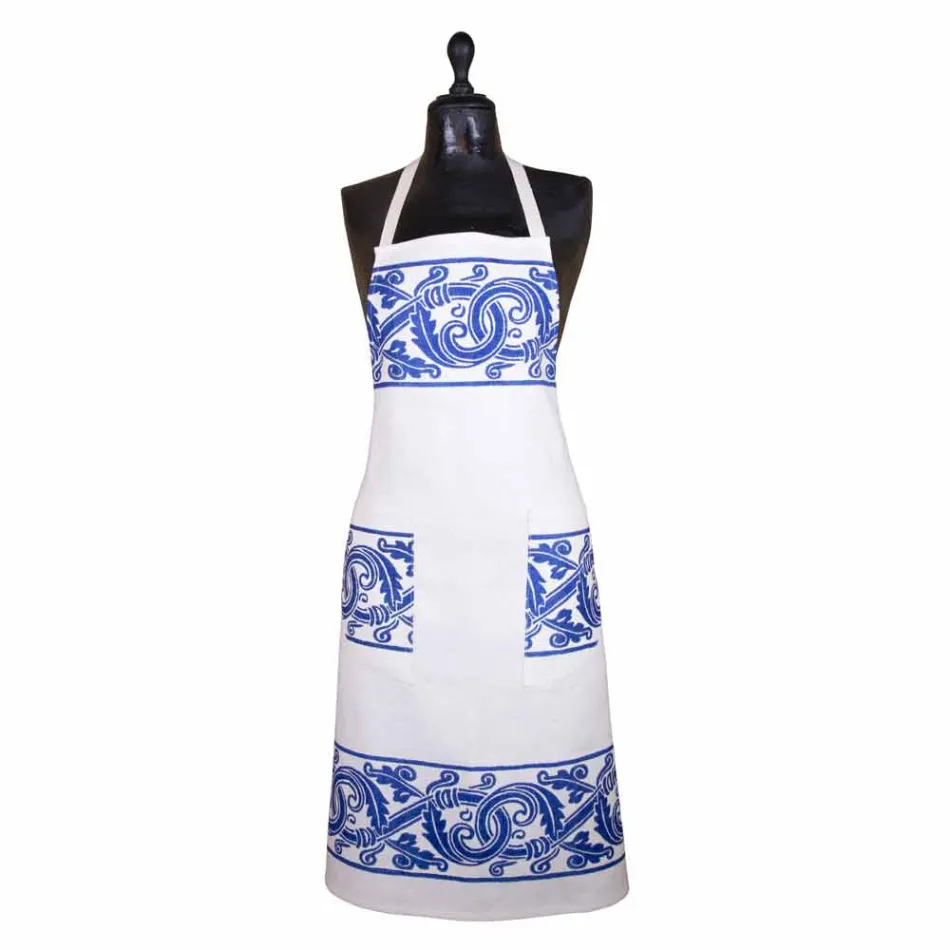 Italiaanse handgemaakte linnen schort uit één stuk - merken Viadurini