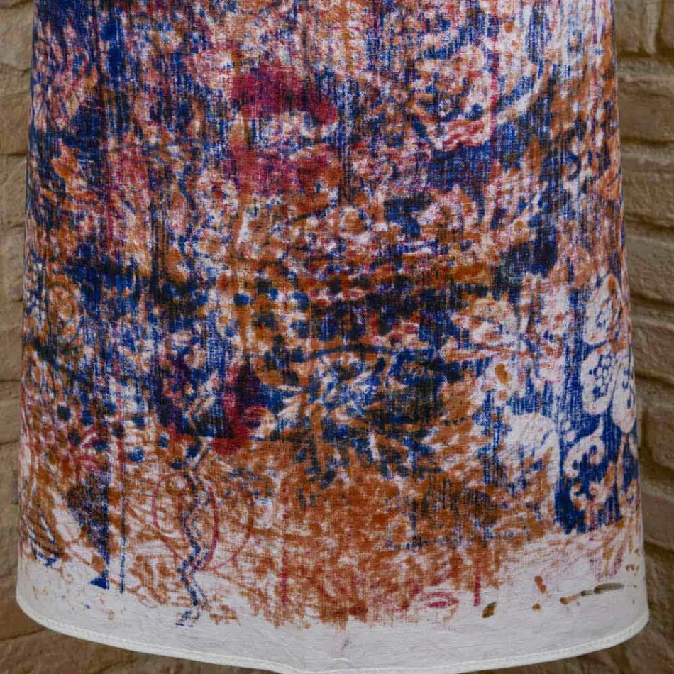 Italiaanse handgemaakte schort in katoen met handmatige kunstdruk - merken Viadurini