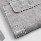 Antracietgrijs Linnen Keukenschort Laag Model met Zak - Flick Viadurini