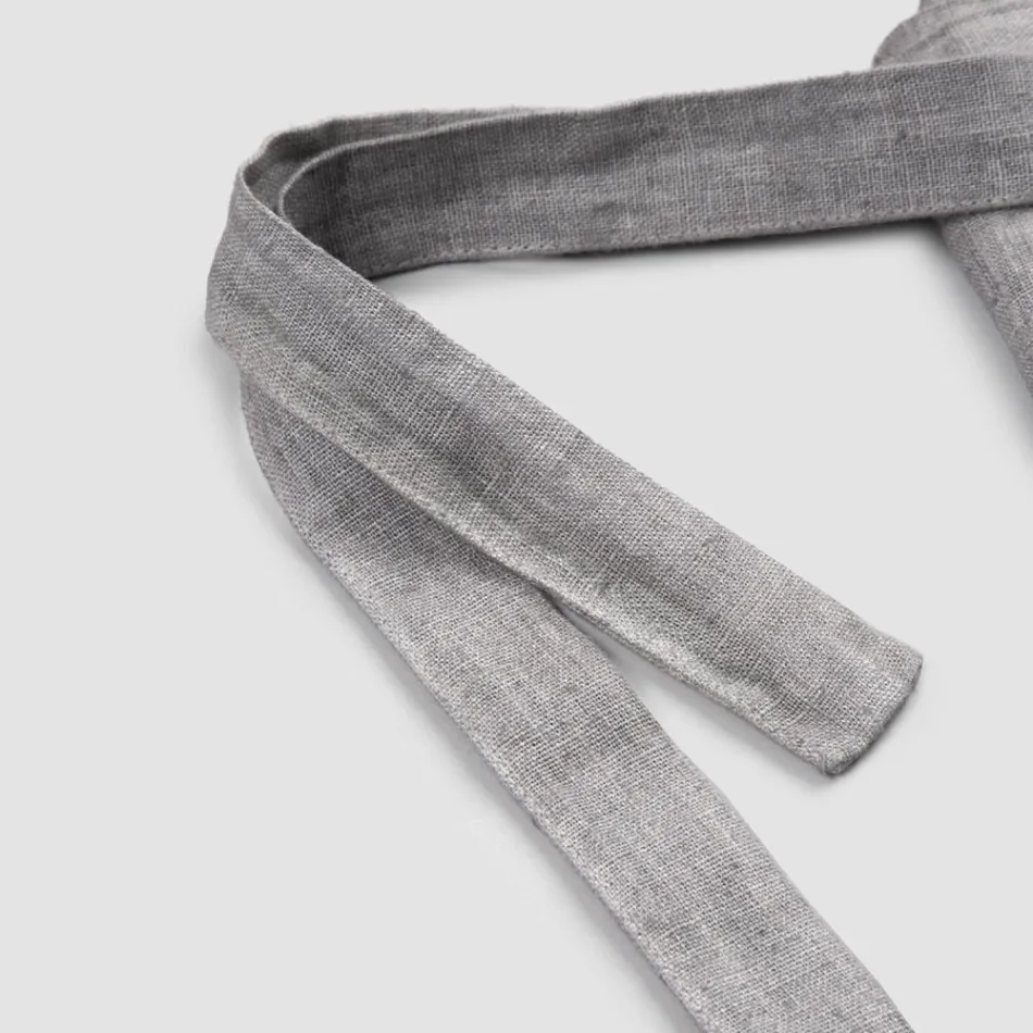 Antracietgrijs Linnen Keukenschort Laag Model met Zak - Flick Viadurini