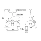 Klassieke badrandgroep met messing handdouche Made in Italy - Ercolina Viadurini