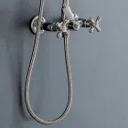 Classic Duplex Messing Douchegroep met Douchekop 3 Maten - Ercolina Viadurini