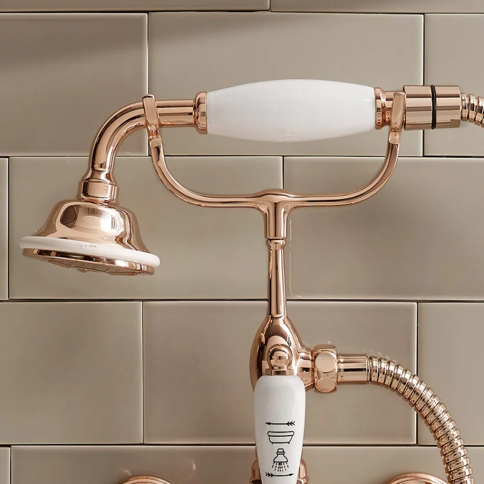 Vintage design badkuip van messing, gemaakt in Italië - Klarisa Viadurini