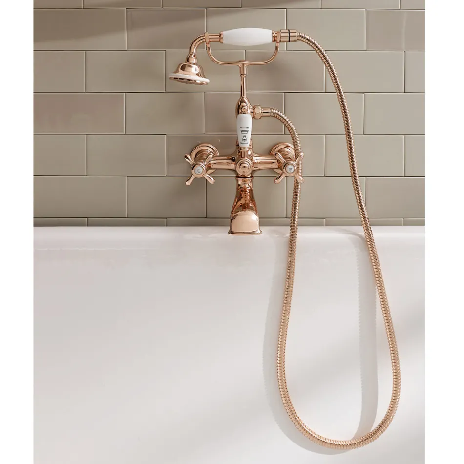 Vintage design badkuip van messing, gemaakt in Italië - Klarisa Viadurini