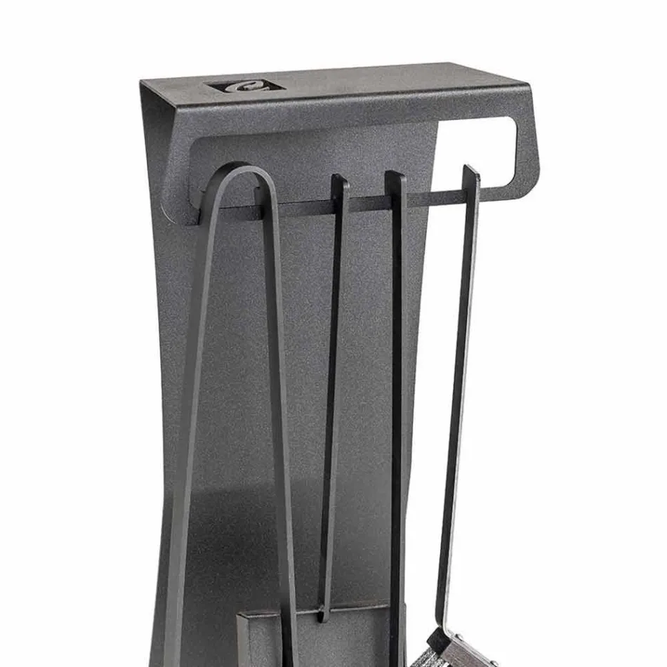 Set van 4 Made in Italy Design stalen openhaardgereedschappen - Chandler Viadurini