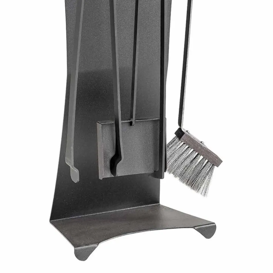 Set van 4 Made in Italy Design stalen openhaardgereedschappen - Chandler Viadurini