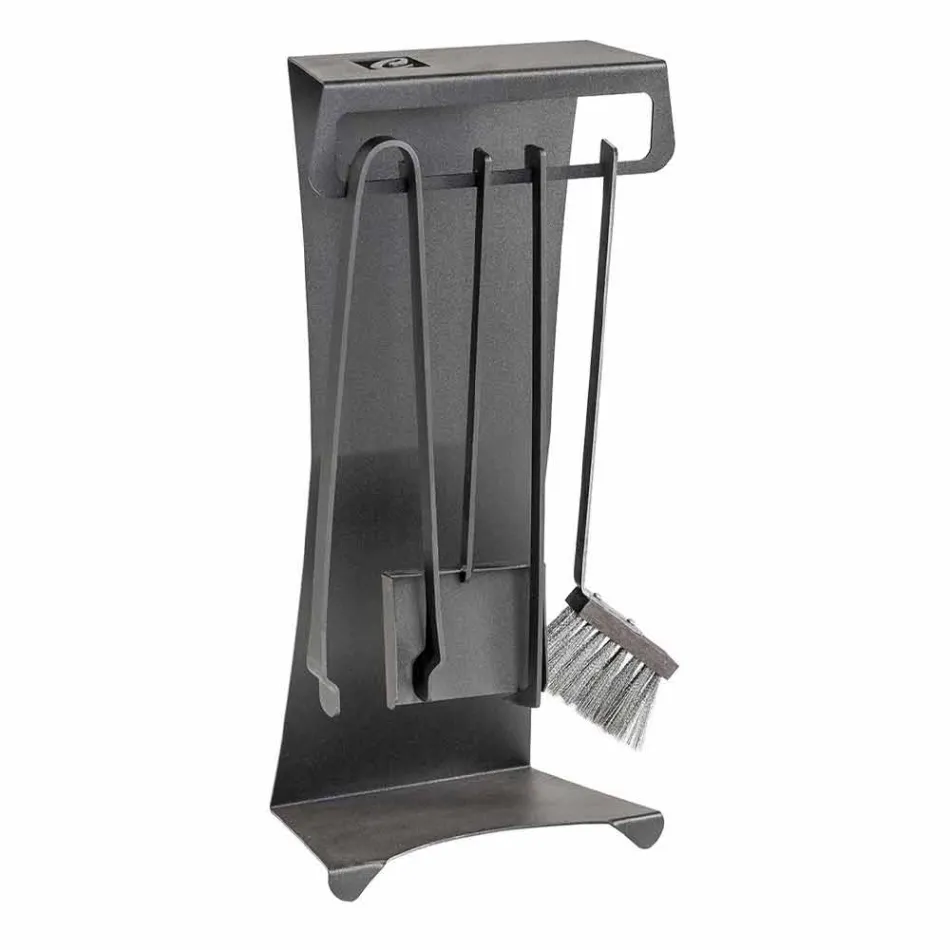 Set van 4 Made in Italy Design stalen openhaardgereedschappen - Chandler Viadurini