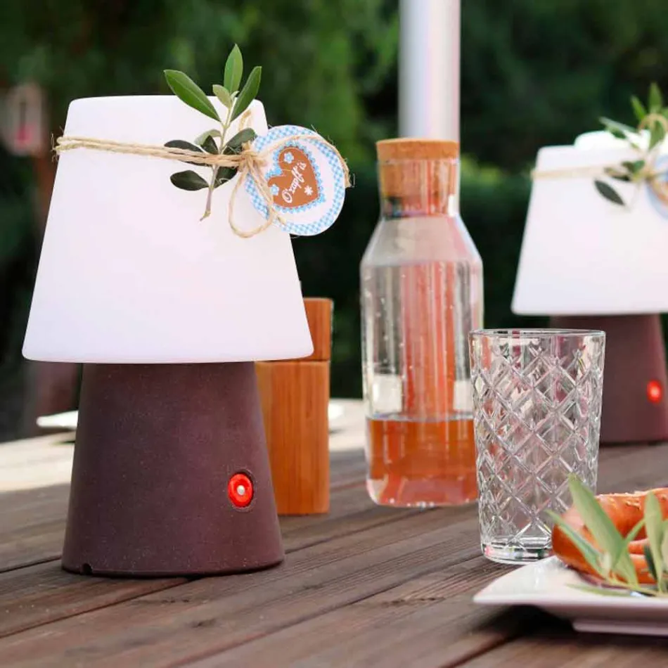 Oplaadbare LED-lamp in gekleurd plastic voor binnen of buiten - Fungostar Viadurini