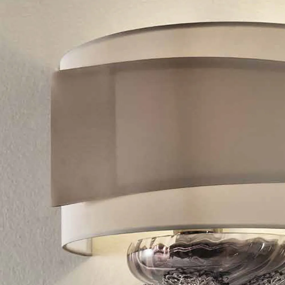 Klassieke Italiaanse ambachtelijke glazen wandlamp met lampenkap - Magrena Viadurini