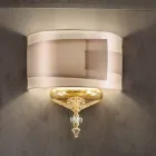 Klassieke Italiaanse ambachtelijke glazen wandlamp met lampenkap - Magrena Viadurini