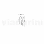 Wandlamp buiten van gegoten aluminium gemaakt in Italië, Anika Viadurini