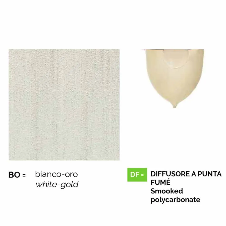 Witte aluminium wandlamp gemaakt in Italië, Anusca Viadurini