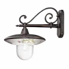 Tuinwandlamp in zwart aluminium handgeschilderde bloemen - Latin Viadurini