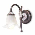 Wandlamp Antiek Metaal, Keramiek en Glas Bloemmotief - Vicenza Viadurini