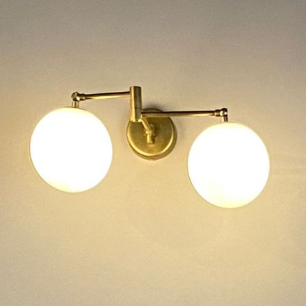Vintage stijl LED wandlamp in messing en glas Made in Italy - Grit Viadurini