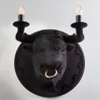 Wandlamp met 2 lampjes in keramisch design in de vorm van een stier - Marrena Viadurini