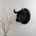 Wandlamp met 2 lampjes in keramisch design in de vorm van een stier - Marrena Viadurini