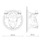 Wandlamp met 2 lampjes in keramisch design in de vorm van een stier - Marrena Viadurini