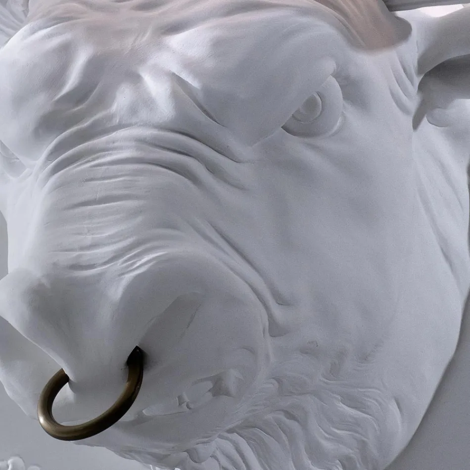 Wandlamp met 2 lampjes in keramisch design in de vorm van een stier - Marrena Viadurini