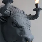 Wandlamp met 2 lampjes in keramisch design in de vorm van een stier - Marrena Viadurini