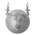 Wandlamp met 2 lampjes in keramisch design in de vorm van een stier - Marrena